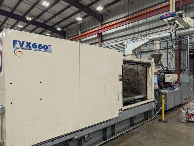 720 TON 168 OZ NISSEI FVX660III-400L HYBRID INJECTION MOLDING MACHINE, 2015