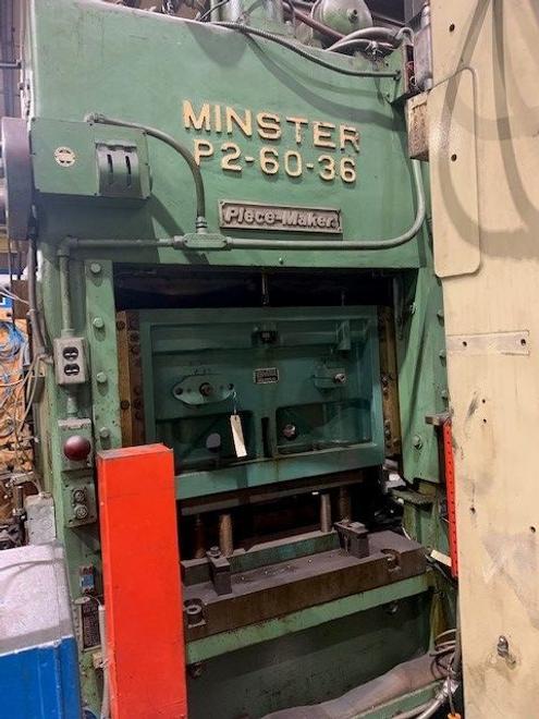 60 Ton Reconditioned Minster, S/N 14568, 2" Stroke, 125-375 SPM, 3" Slide Adjustment, 14.5" Shut HT, Stk# 1249