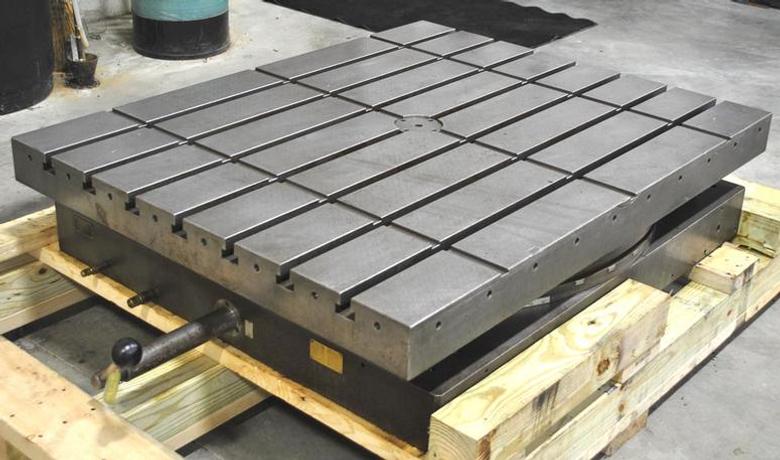 40" X 50" DeVlieg Airlift Rotary Table, T-Slotted, Single Handle Design, 15,000 Lb. Capacity 