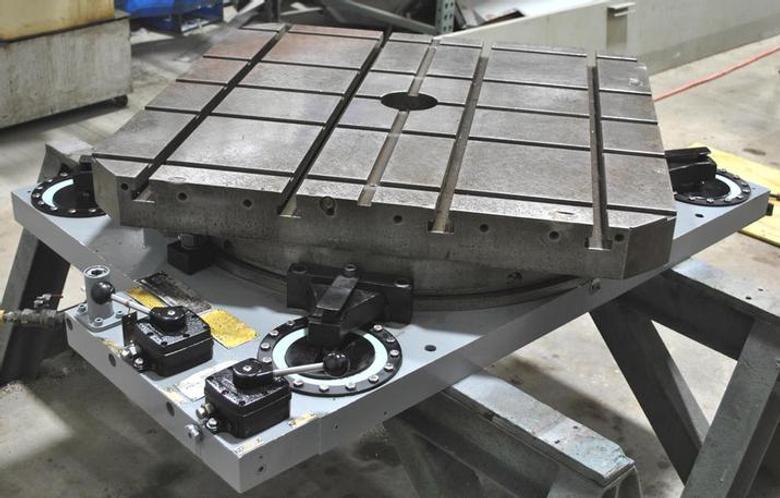 36" X 36" Giddings & Lewis Airlift Rotary Table, T-Slotted, 10" Height, 10,000 Lbs. Capacity 