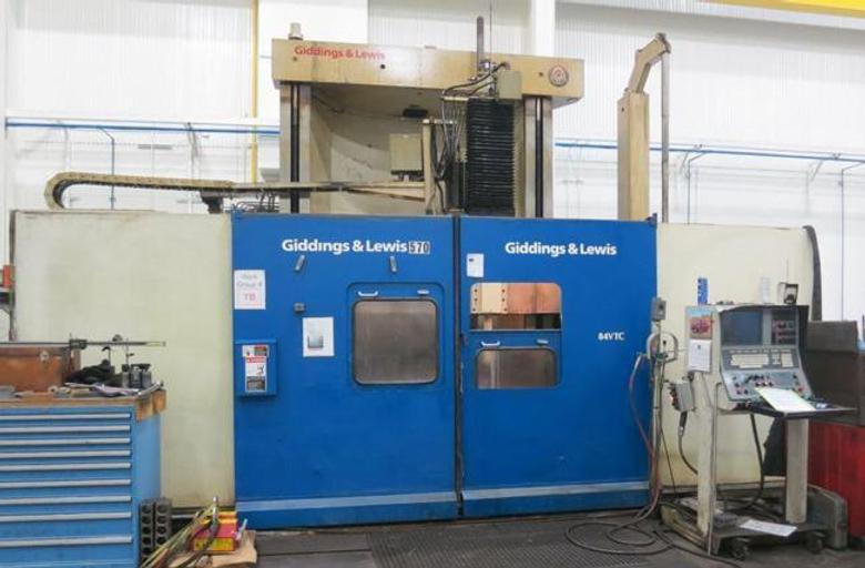 96" G & L Mdl 84VTC, 96" Dia Tbl, 108" Sw, G&L 8000 CNC, 12-Sta ATC, 57" Ram Stroke, '01