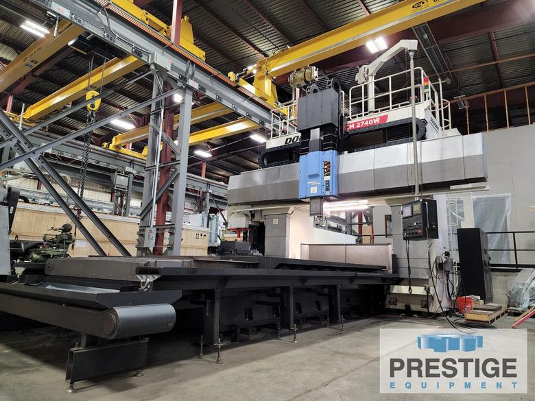 Doosan DCM-2740, X-165", Y-135", Z-27", W-43", 161" x 86" Tbl,40-ATC, 6K RPM, Elv Rail, Ang Hd.,Fanuc 18i, 2009, #31771