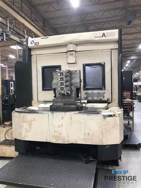 Makino A88, X-35.4", Y-31.5", 24.8" Pallets, 0.001 Degree Index, Pro-3 CNC, 1000 PSI TSC, 40 ATC, Chip Conveyor, #31431