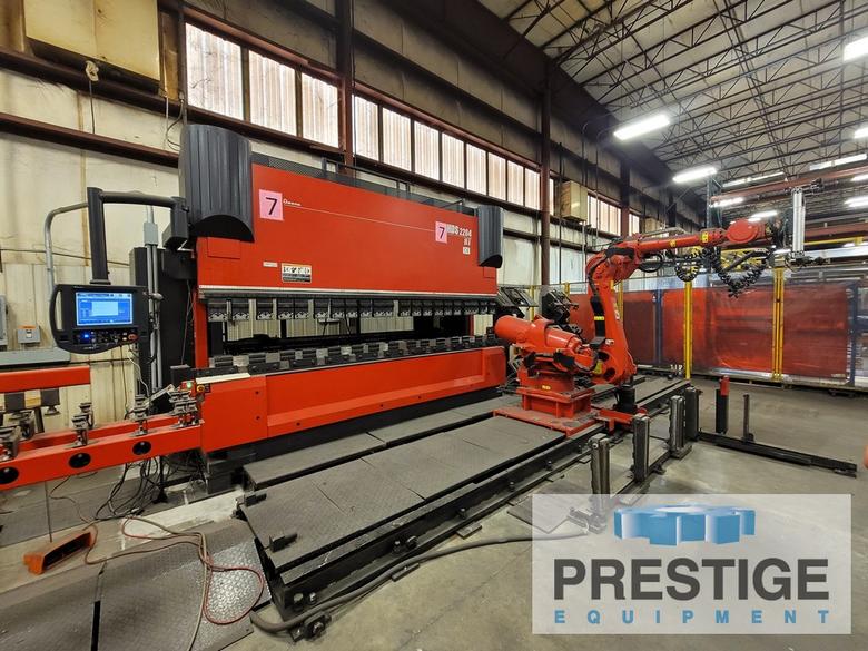 Amada HG2204RH, 220 Ton x 14' 8-Axis CNC,  6-Axis Yaskawa Robotic Manipulator, Part Handling Fixtures, 2011, #32512