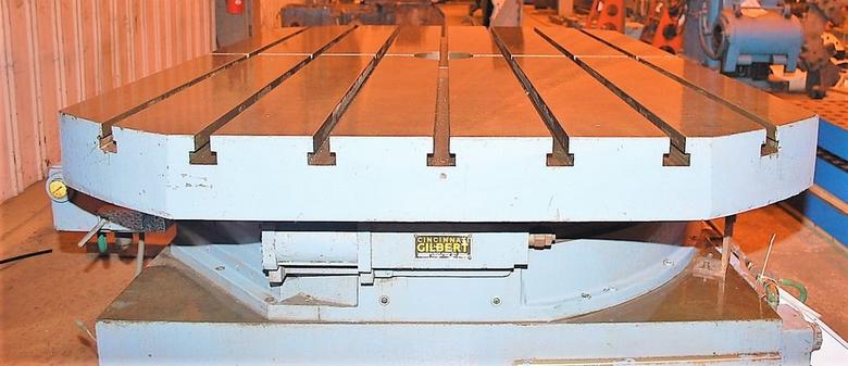 60" x 84"  Cincinnati Gilbert Air Lift Rotary Table, 19.5" Height, 4-Pos.Shot Pins, #29144