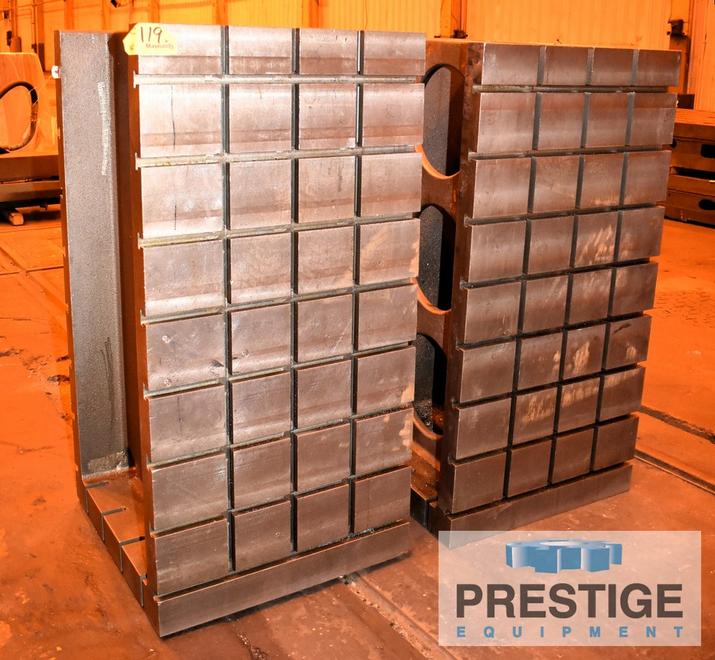 (2) 30" x 32.5" x 60" T-Slotted Angle Plates, 11 T-Slots Per Side, Matched, 4,250 Lbs Ea., #32925