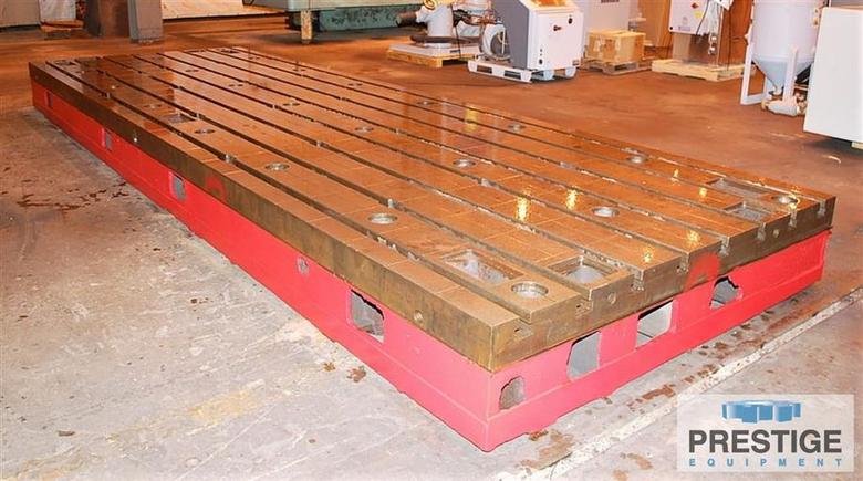 78" x 236" x 15.74" Thick T-Slotted Floor Plate, 8-Slots, Cast Iron, Matched, #30255