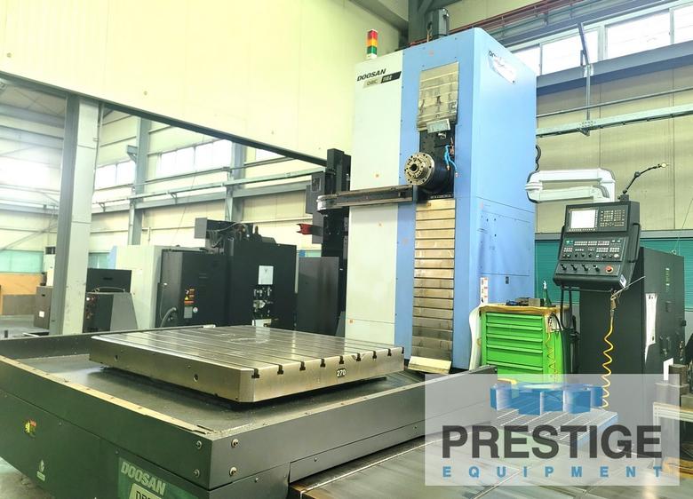 Doosan DBC-110, X-98", Y-78", Z-59", W-21.6", 4.33" Spl. dia., 4,000 RPM, 60-ATC, C.T.S, Fanuc 31i CNC, 2018, #43008