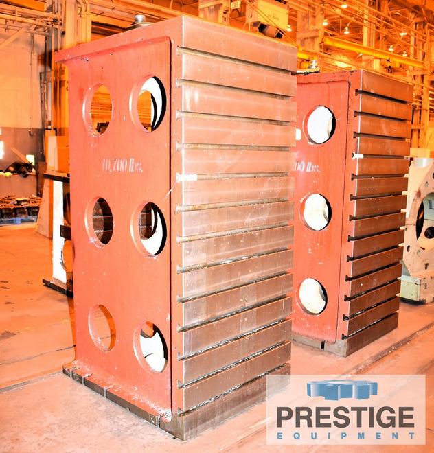(2) 37.5" x 48" x 84.5" T-Slotted Angle Plates, 13 T-Slots, Cast Iron, 10,700 Lbs, #32922