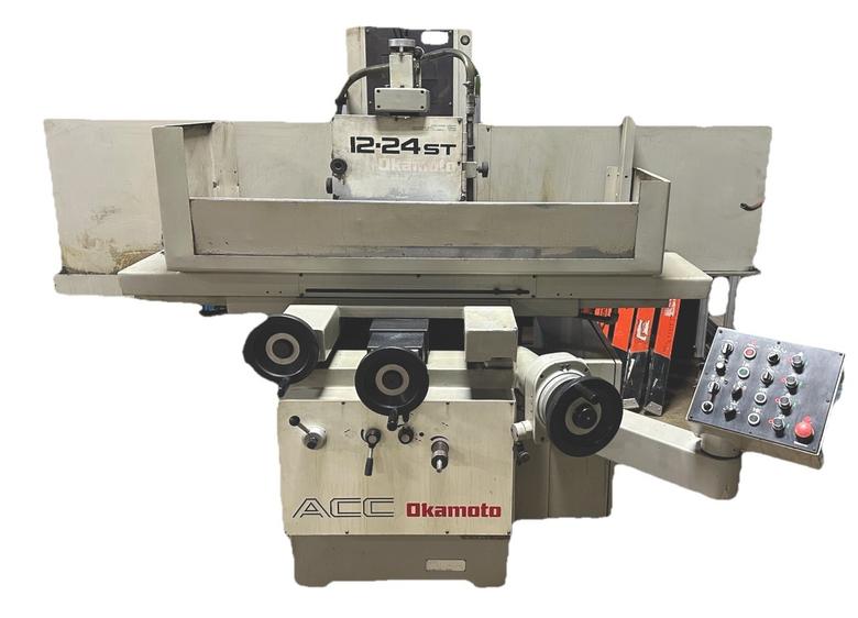 12" x 24" OKAMOTO #ACC-1224ST Hydraulic Surface Grinder, Magnetic Chuck, Over The Wheel Dresser, Coolant, 1996