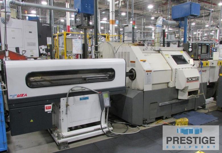 Cincinnati Avenger 250S, 23" Swing, 19" C.C, 4000 RPM, Sub Spindle, Bar Feed, Acramatic 850SX, #32335