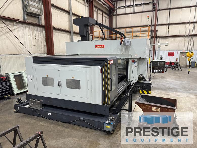 AWEA LP-4025Z  5-Face CNC Bridge Mill, X-157", Y-98", 106" B/C, Fanuc 31i, 60 ATC, ACC, Rt Angle Head, 2014 #43951