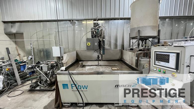 Flow 4' x 4' Mach 2 1313b, 50" x 50", 60,000 PSI, 30 HP, Flowmaster PC, Intensifier Pump, 500 Lb. Hopper, 2014, #44007
