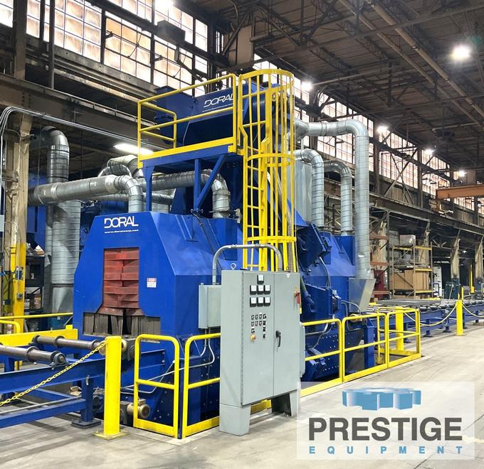 Doral 6048 Structural Plate Shot Blast System, (6) 25 HP Wheels, 30" x 48" Max. I-Beam, 62" Max Plate Width, 2016 #43956
