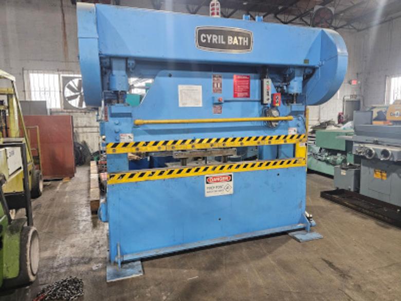 80 Ton, CYRIL BATH, #80-3-6, mechanical, 8' x 3/16", 8'AOL, 6'6"BH, PFOBG, 1978   Our stock number: 7209
