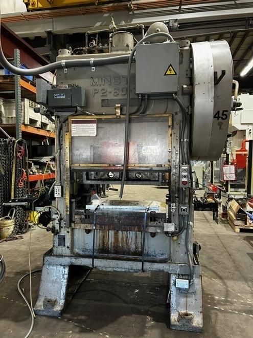 60 Ton Minster SSDC Press, Model P2-60-36, S/N 15692, 3" Stroke, 0-240 SPM, 3" Slide Adj, 14.5" SH, STK# 1639