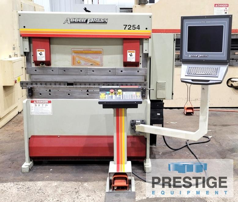 25 Ton Accurpress 7254 5-Axis CNC Press Brake, 48" Bend Length, 51" BH, 6" Stroke, ETS3000 5-Axis CNC, 2006 #44018