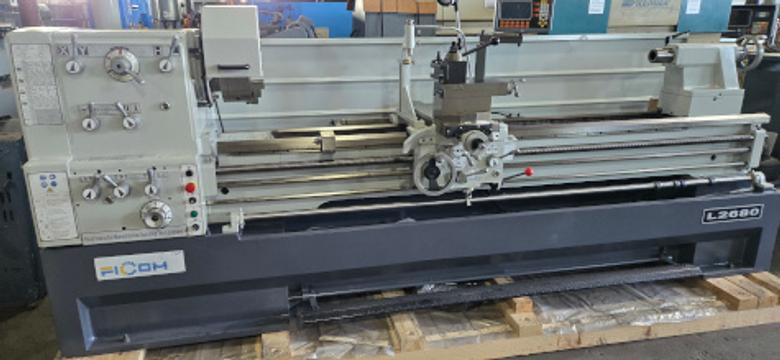 26" x 80" cc, FICOM, #L2680, 3J, 4J, FP, TA, SR, FR, CL, DRO, QCTP, 10 HP, New   Our stock number: 7202