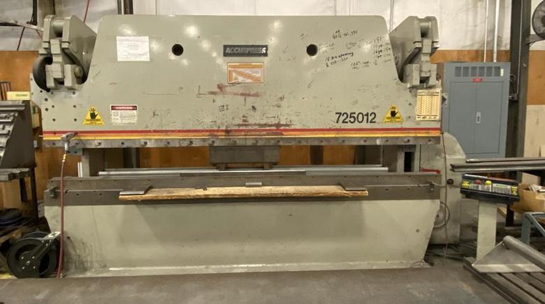 1997 Accurpress 7250212, 12' x 250 Ton, 2 Axis CNC Hydraulic Press Brake