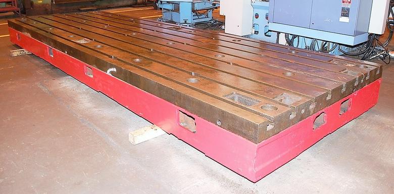 78" x 236" x 16.5" T-Slotted, 8 T-Slots on 10" Centers, 16.55" Thick, Cast Iron, #27522