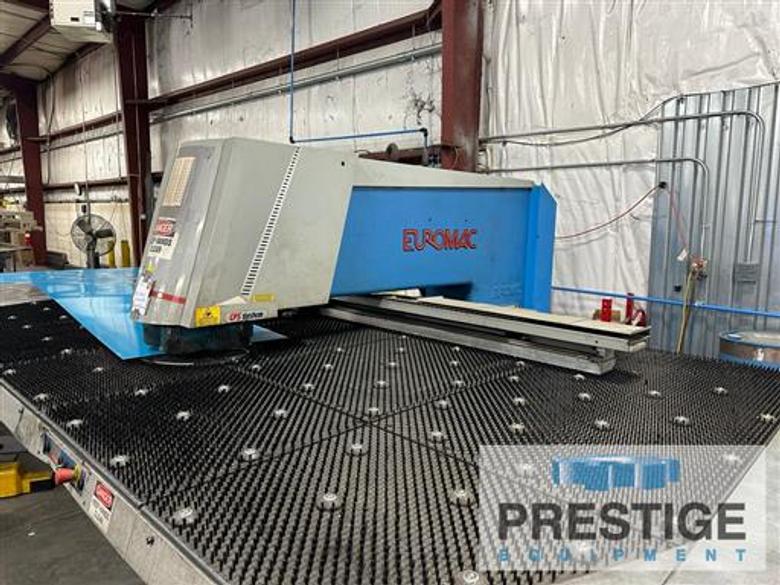 Euromac MTX Punch, 33 Ton, 50" x 50", 6-Station Turret,(3) Auto Index, (3) Multi-Tool Station, Loaded w/ Tooling, #43373