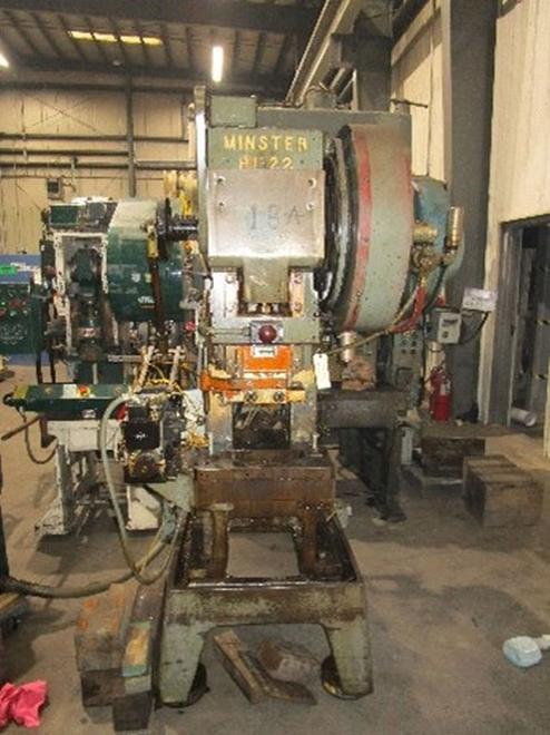 Minster 22 Ton C-Frame Press, Model B1-22, S/N 22070, 1" Stroke, 700 SPM, 2" Slide Adj, 10-1/4" SH, STK# 1339