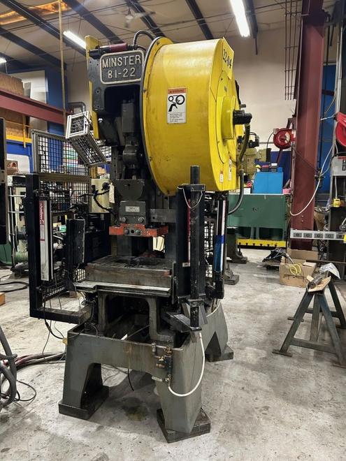 22 Ton Minster Press, Model B1-22 Fixed Base, S/N 26662, 1-1/2" Stroke, 0-110 SPM, 2" Slide Adj, 8.75" SH, STK# 1572M