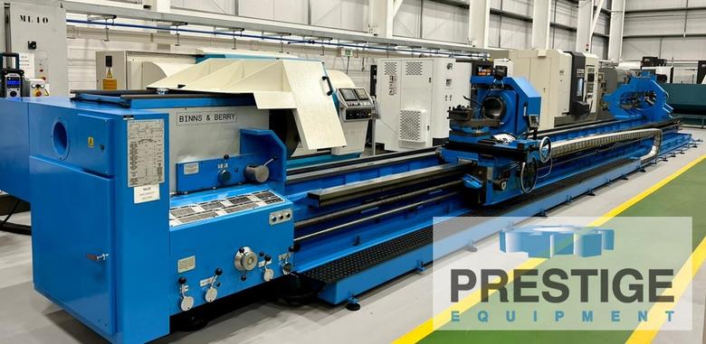 Binns & Berry Trident L850, 33" Swing, 472" C.C, 4 - 1,250 RPM, 4" Spdl Hole, Newall DRO, 30 HP, Rebuilt 2008, #43391