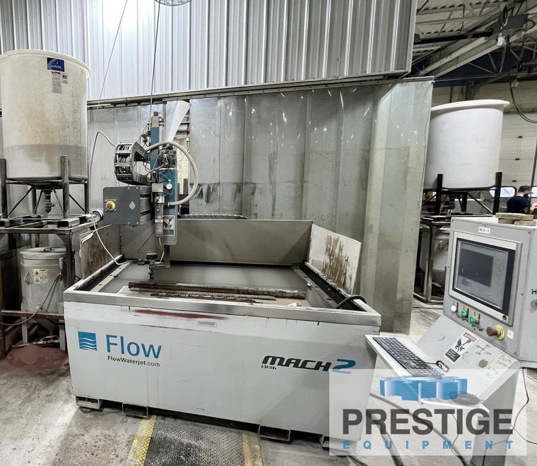Flow 4' x 4' Mach 2 1313b, 50" x 50", 60,000 PSI, 30 HP, Flowmaster PC, Intensifier Pump, 500 Lb. Hopper, 2014, #44008