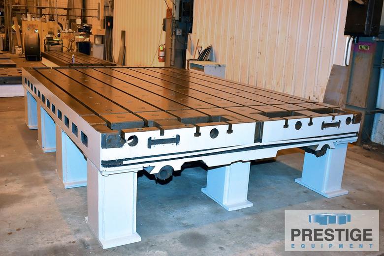 108" x 168" x 36"  T-Slotted Work Table, (Floor Plate) 9 T-Slots, Cast Iron, #31935
