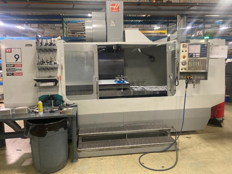 HAAS VF-9/40 VERTICAL MACHINING CENTER, NEW 2007, LOW HOURS, 10,000 RPM, TSC, RENISHAW TOOL PRESETTER