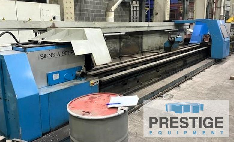 36" x 314" Binns & Berry, 3-Way Bed, Fanuc 0iTC Control, 27" 4-Jaw Chuck, 4-Pos. Turret, 49 HP, #43853