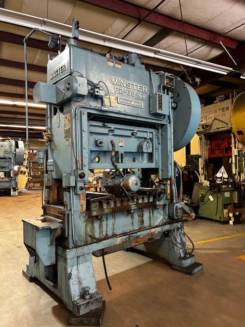 60 Ton Minster SSDC Press, Model P2-60-48 Piecemaker, S/N 20576, 4" Stroke, 0-200 SPM, 3" Slide Adj, 14.5" SH, STK# 1598M