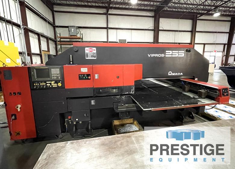 22 Ton Amada Vipros 255, 50" x 50" travel, (31)  Station, (2) Auto Index, Brush Table, #44028