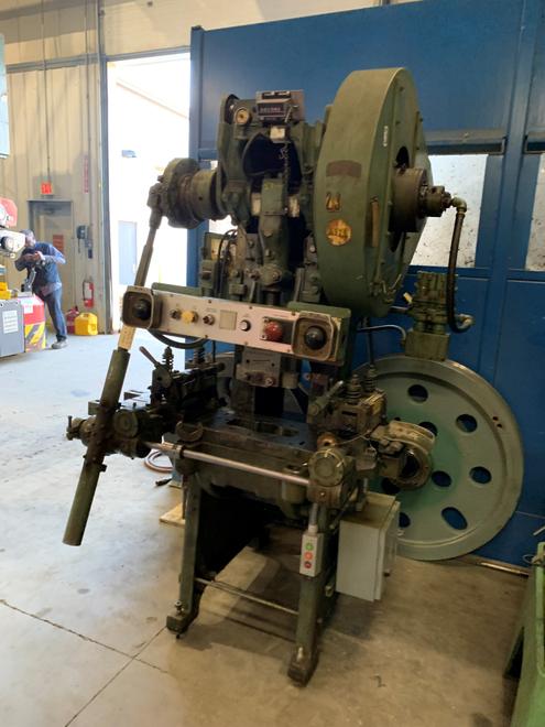 22 Ton Minster OBI Power Press, Model #3, S/N 93693, 2" Stroke, 90 SPM (fixed), 2-1/2" Slide Adj, STK# 1422