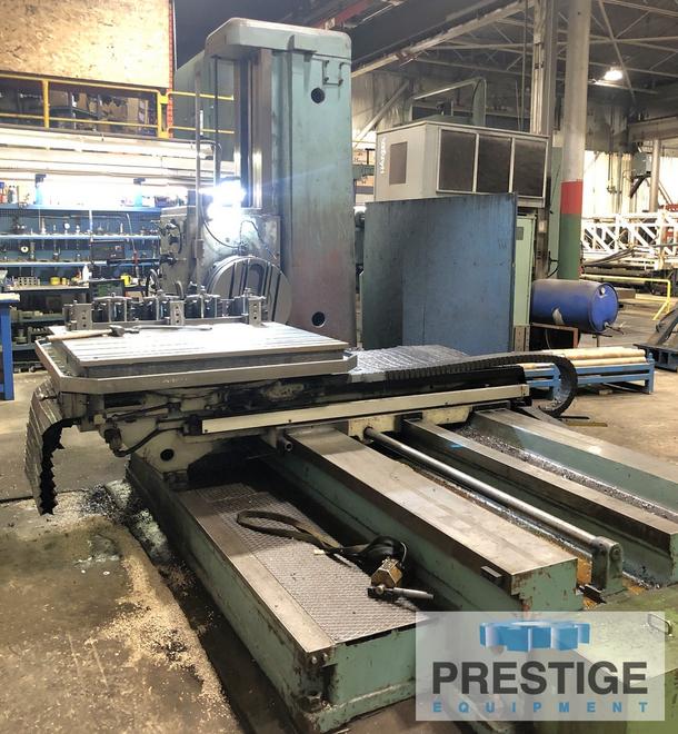 3.9" Tos W100A, X-63", Y-44", Z-49", W-35", 49" x 49" Tbl, 7 - 1120 RPM, 3-Axis DRO, Facing Head, #43544