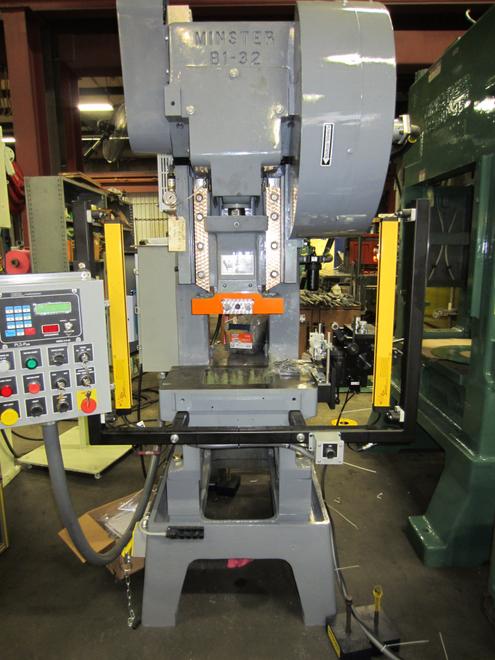 Remanufactured Minster 32 Ton Press, Model B1-32, SN 12234, 2.5" Stroke, 0-400 SPM, 9" SH, 15" x 24" Bed, Stk# 1179