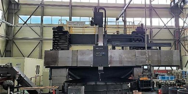 Hwacheon HVT-4550M, 177" Table, 196" Swing, 98" U.R, 50 RPM, Milling, .001 Deg. C-Axis, Siemens 840D CNC, 2016 #31386