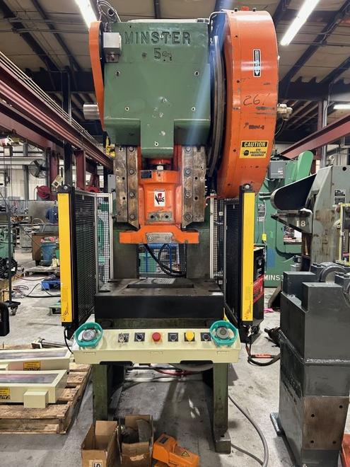Minster 45 Ton OBI Press, Model #5, S/N 5F-19113, 3" Stroke, 90-180 SPM, 3" Slide Adj, STK# 1473