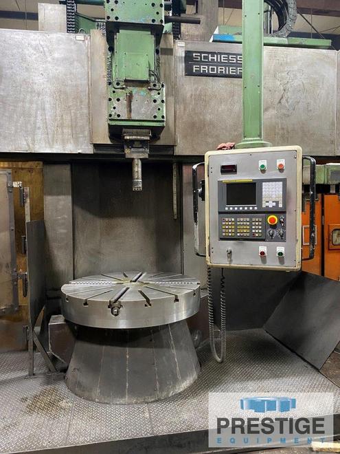 Schiess 16DS-125, 49.21" Table, 73" Swing, 67.5" U/R, Fanuc OiTD CNC, Ram with 12 Station ATC, 75 HP, #43333