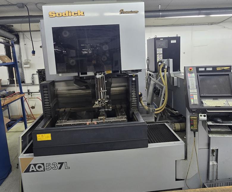 Sodick AQ537L Wire EDM , New 2008
- PREMIUM MODEL
- LQ33W CNC Control
- High-Speed Electrolysis Free Circuit
- 15.1" TFT LCD Screen
- Linear Motor Technology
- Linear Scales on X, Y, U, V axis
- Electric Chiller
- Automatic Wire Threading