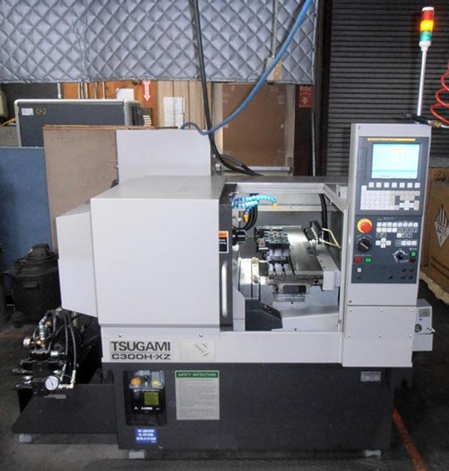 Tsugami C300H-XZ, Fanuc 0i Mate-TD, 80-6,000 RPM, 7.3/10 Hp, 1.5" Max. Bar Cap, 5C Hyd. Collet Chk, 4.5"x20.5" Tool Stage, Parts Catcher, Parts Conveyor, Misc Tool Holders, Coolant Manifold, 2015, Put In Service 2017, 129 Hours, Aluminum and Plastic