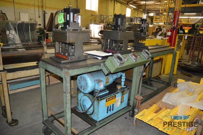 Wire Trimmer & Bender, (2) Heads with Cylinders, 48" Bed, 1/4"-1/2" Wire Diameter, Palm Button Controls, #31104