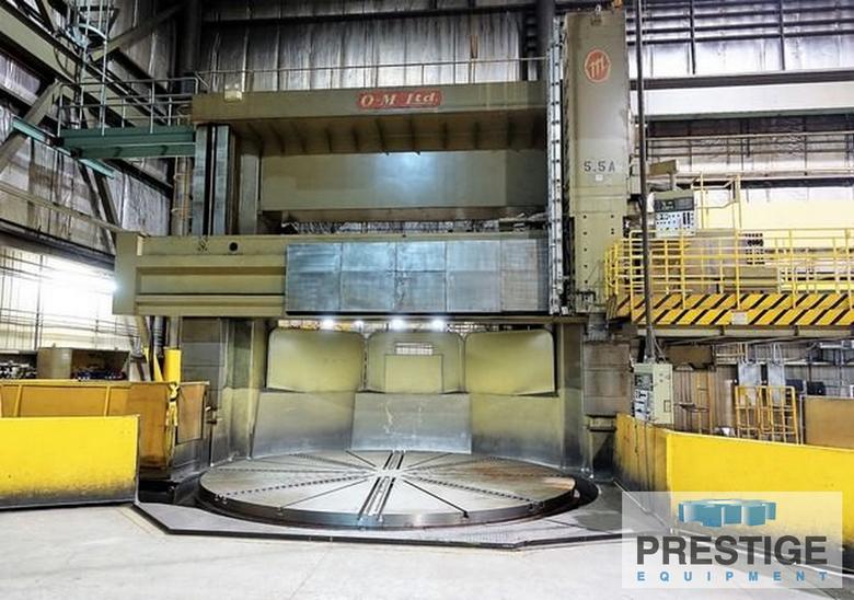 216" O-M Ltd. TMD 55/60N, 236" Max Dia., 145" U/R, 66T Tbl Cap., .3-45 RPM, Fanuc 18-TB Ctrl, 1995, #32263