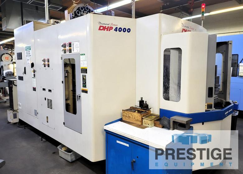 Doosan DHP-4000, X-23", Y22", Z-23", 1 Deg. Indexing, 15" x 15" Pallet, 2-APC, 60-ATC, Fanuc 18i-MB CNC, 2006, #43865