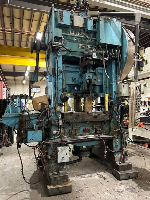 100 Ton Minster Geared SS Press, Model P2-100-42 Piecemaker, S/N 21150, 5" Stroke, 40-80 SPM, 4" Slide Adj, 17" SH, STK# 1646