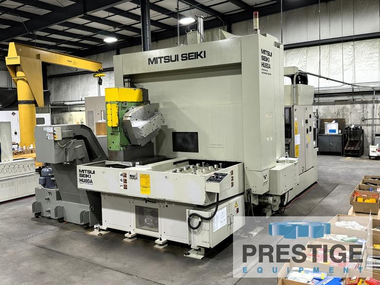 Mitsui Seiki HU80A 5-Axis, X-43", Y-37", Z-35", (2) 32" x 32" Pallets, B-Axis Contouring, 240-ATC, Fanuc 150-M, #43292