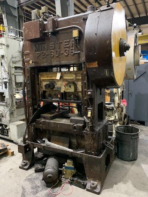 Remanufactured Minster Straight Sided Press, Model P2-60-36 Piecemaker, SN 8687, 2" Stroke, 0-375 SPM, 14" SH, 25" x 36" Bed, Stk# 1230