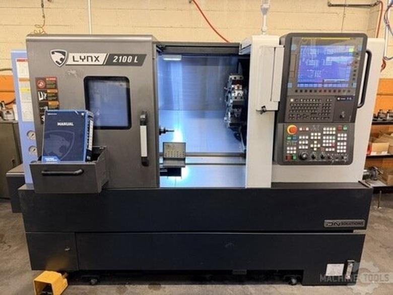 2022 DN Solutions Lynx 2100LB CNC Turning Center, w/ Doosan Fanuc i Series CNC Control, Tail Stock, Parts Catcher