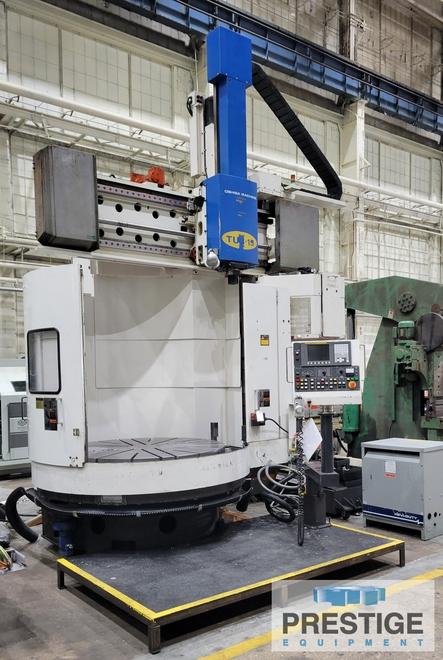 Toshiba TUE-15, 59" Table, 70" Swing, Fanuc Oi-TC, Ram with 12 Sta. ATC, 60 HP, Chip Conveyor, 2006, #43443
